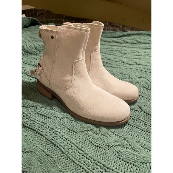 UGG Orion Moto Ankle Suede boots Light Beige Sz 11 - Picture 10 of 16